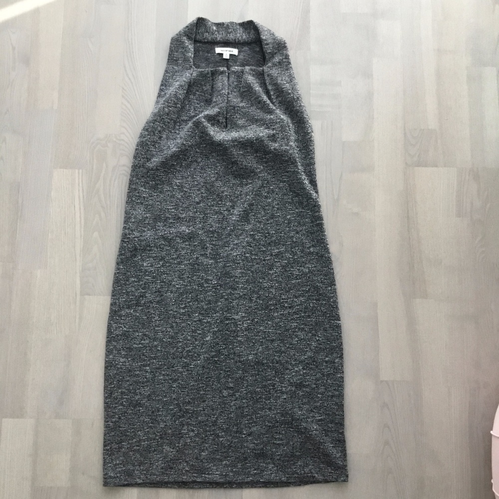 Max Studio Heather Grey Tweed Ponte Knee Length Work Dress